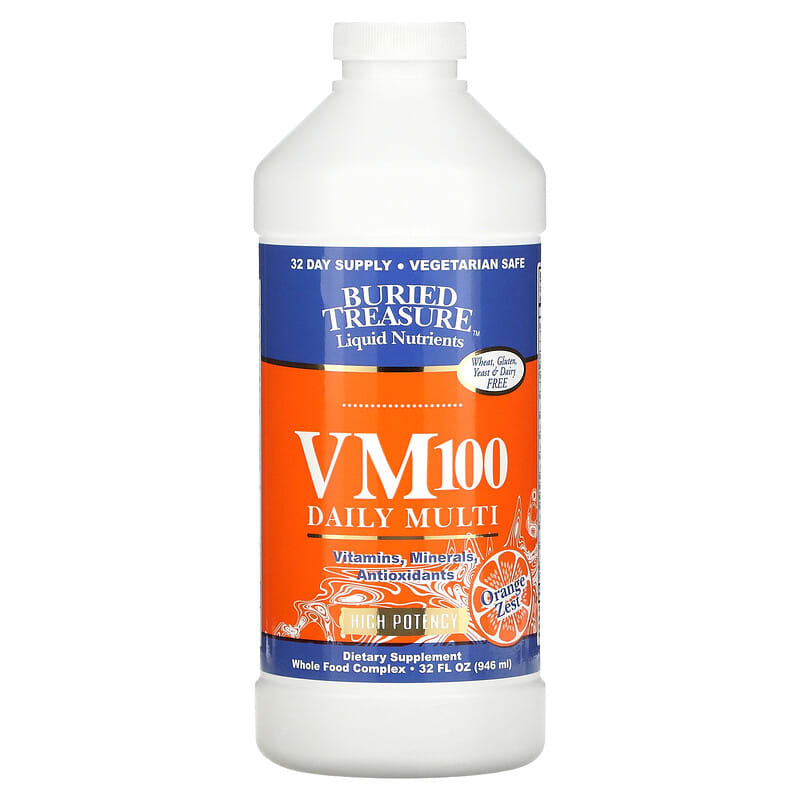Buried Treasure Liquid Nutrients VM100 Daily Multi Orange Zest 32 fl oz (946 ml) 16055453784