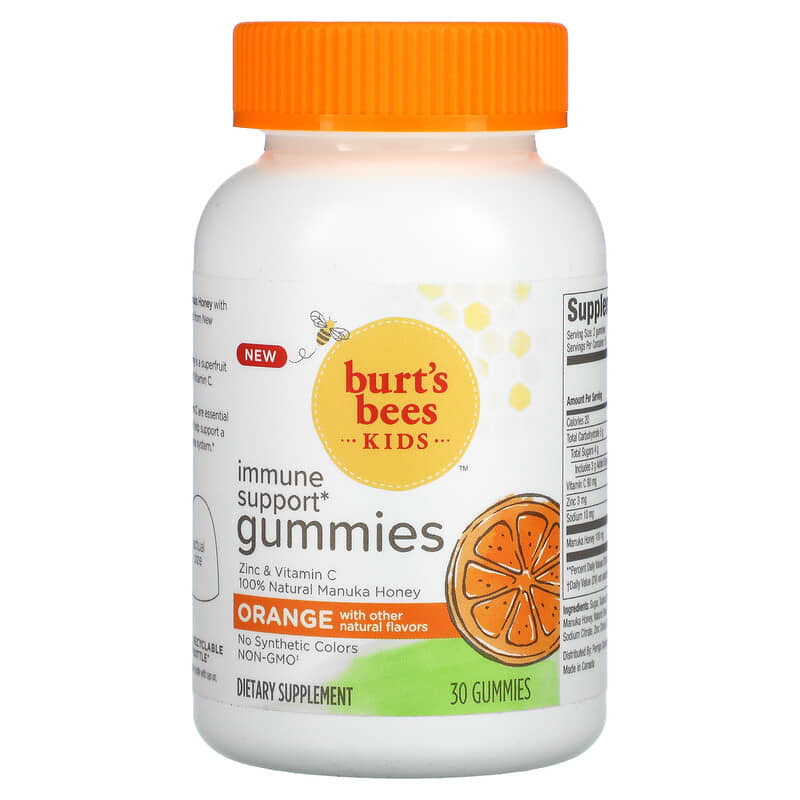 Burt's Bees Kids Immune Support Gummies Orange  30 Gummies 70030165581