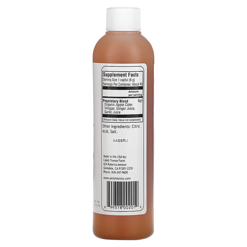 Caleb Treeze Organic Farm, Old Amish Digestion Tonic, 8 fl oz (237 ml) 899378002019