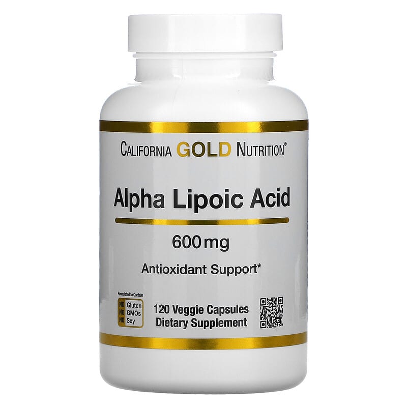 California Gold Nutrition Alpha Lipoic Acid 600 mg 120 Veggie Capsules 898220013647