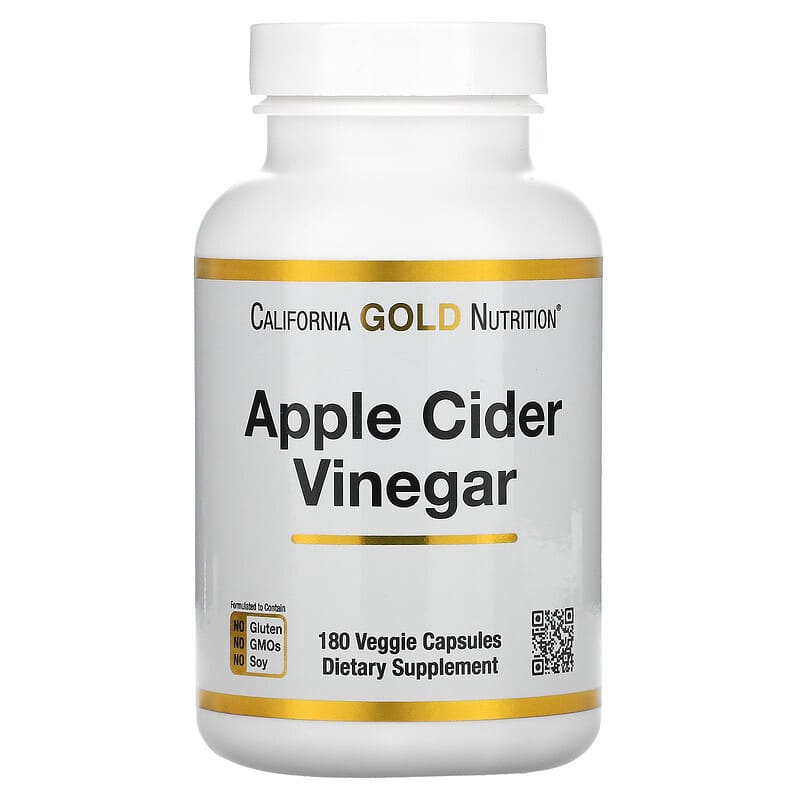 California Gold Nutrition Apple Cider Vinegar 180 Veggie Capsules 898220019069