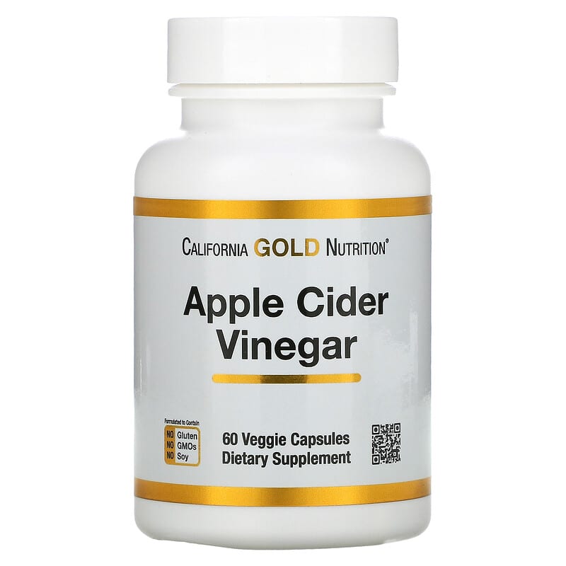 California Gold Nutrition Apple Cider Vinegar 60 Veggie Capsules 898220019052