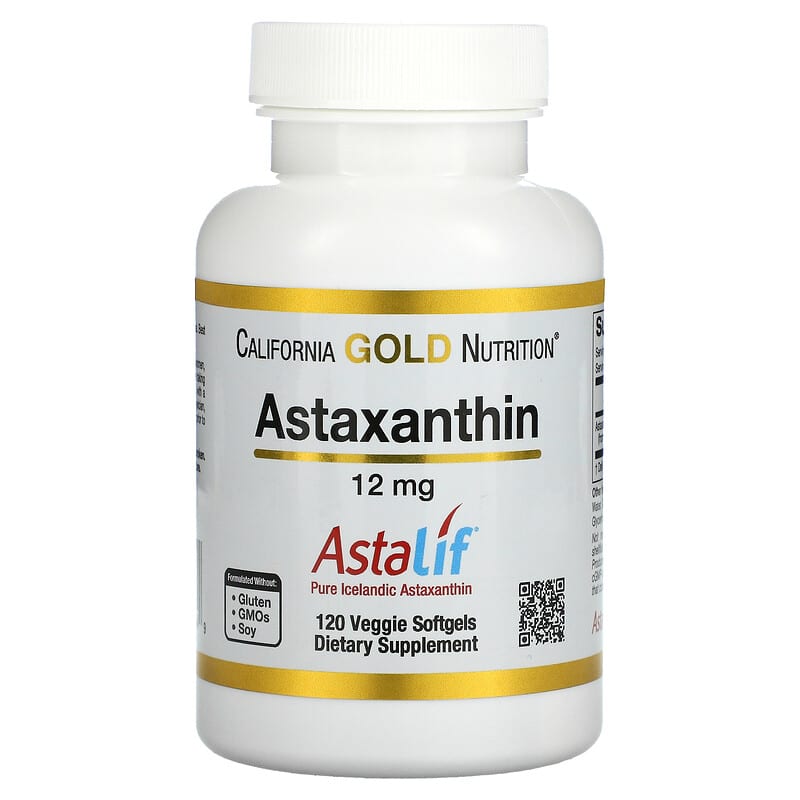 California Gold Nutrition Astaxanthin Astaliff® Pure Icelandic 12 mg 120 Veggie Softgels 898220011049