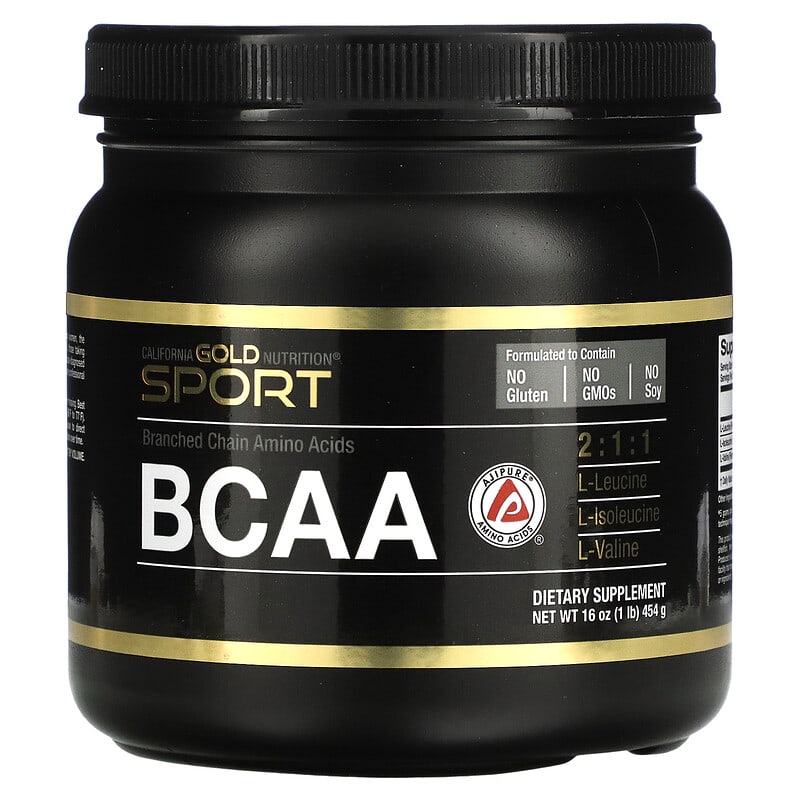 California Gold Nutrition BCAA Powder AjiPure Branched Chain Amino Acids 16 oz (454 g) 898220010585