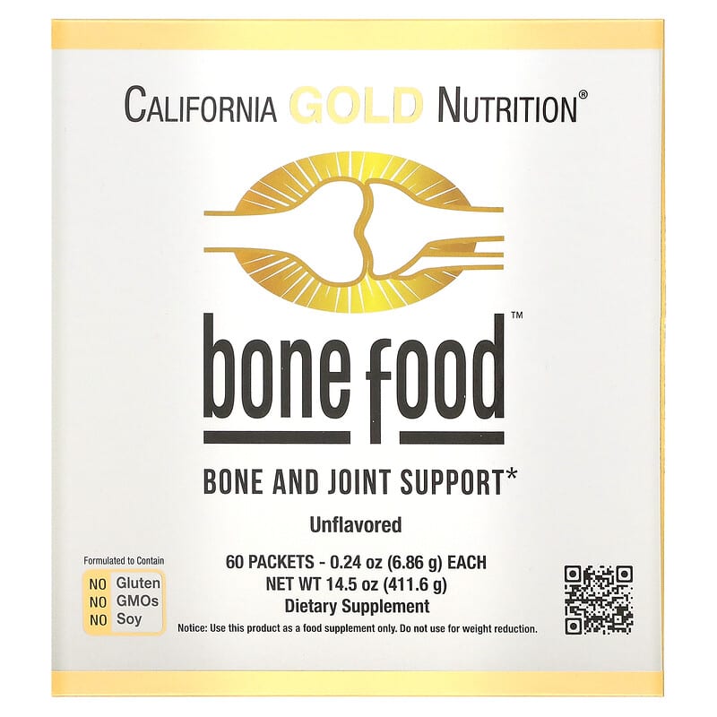 California Gold Nutrition Bone Food 60 Packets 0.24 oz (6.86 g) 898220020676