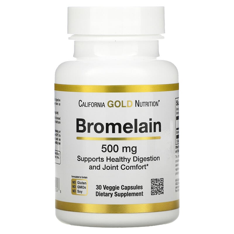 California Gold Nutrition Bromelain 500 mg 30 Veggie Capsules 898220021048