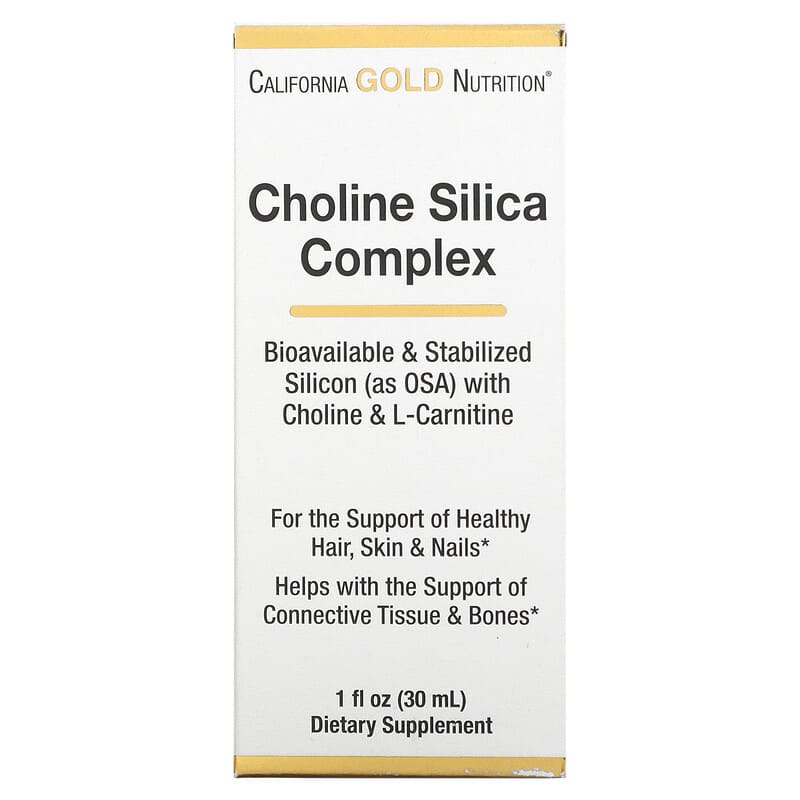 California Gold Nutrition Choline Silica Complex 1 fl oz (30 ml) 898220015979