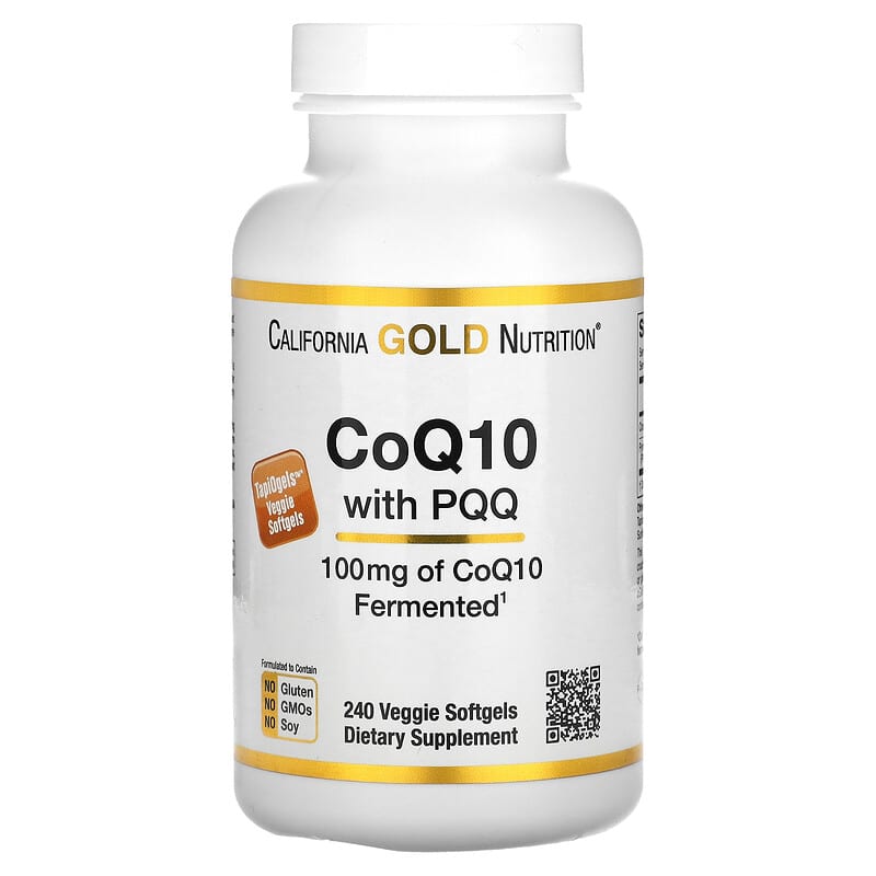 California Gold Nutrition CoQ10 with PQQ 100 mg 240 Veggie Softgels 898220013371