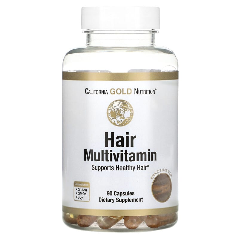 California Gold Nutrition Hair Multivitamin 90 Gelatin Capsules 898220019151