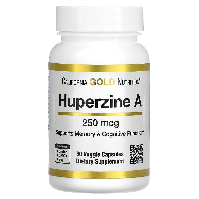California Gold Nutrition Huperzine A 250 mcg 30 Veggie Capsules 898220021673