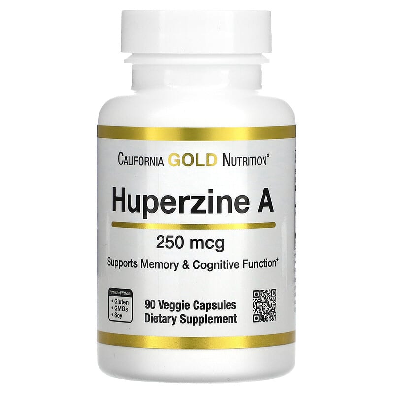 California Gold Nutrition Huperzine A 250 mcg  90 Veggie Capsules 898220021680