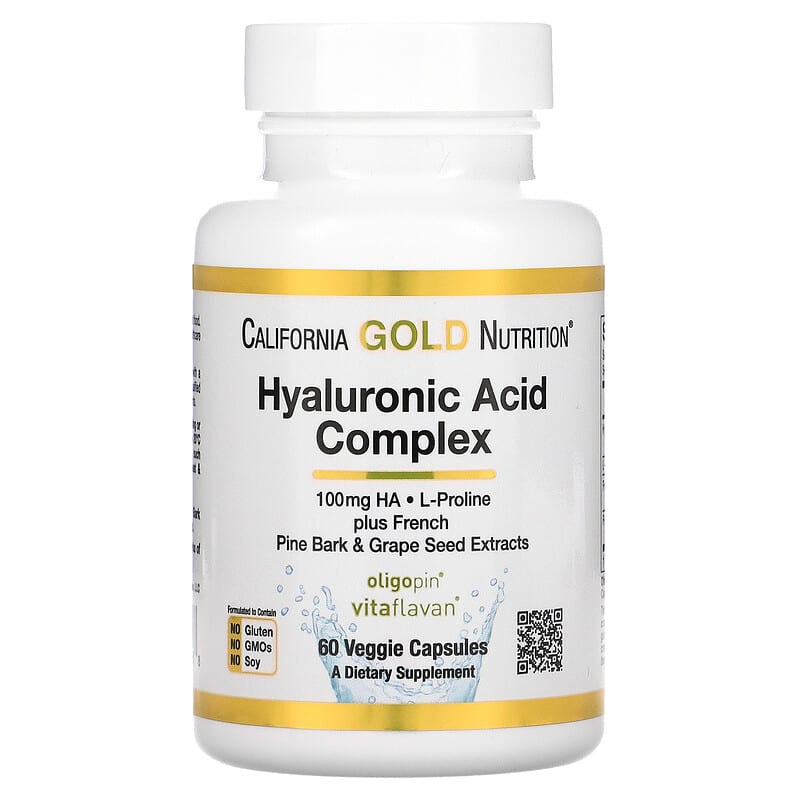 California Gold Nutrition Hyaluronic Acid Complex 60 Veggie Capsules 898220008568