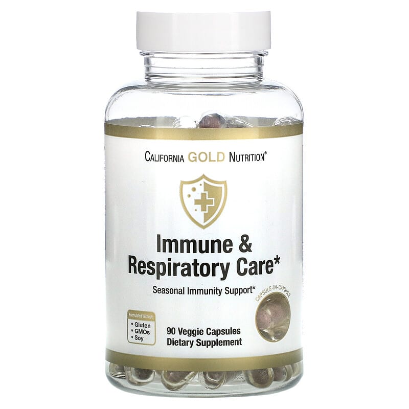 California Gold Nutrition Immune & Respiratory Care 90 Veggie Capsules 898220019168