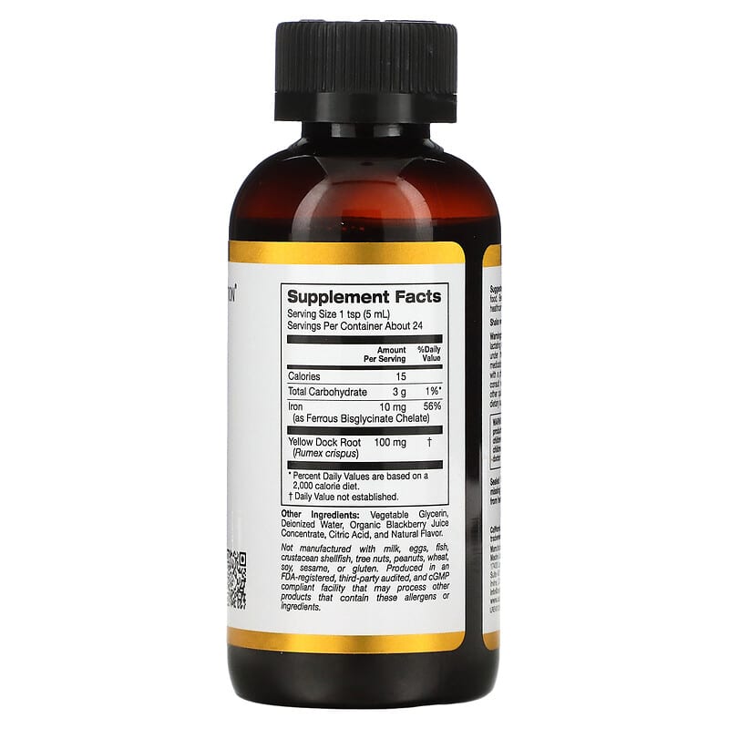 California Gold Nutrition, Iron, 4 fl oz (118 ml) 898220021161