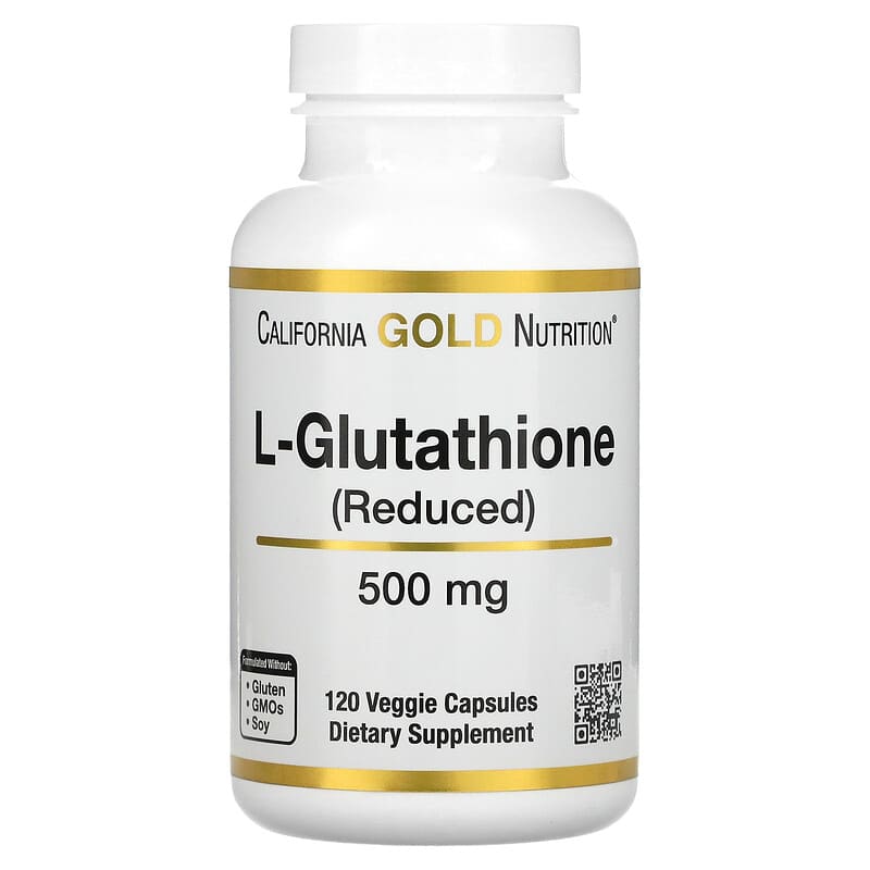 California Gold Nutrition L-Glutathione (Reduced) 500 mg 120 Veggie Capsules 898220018987