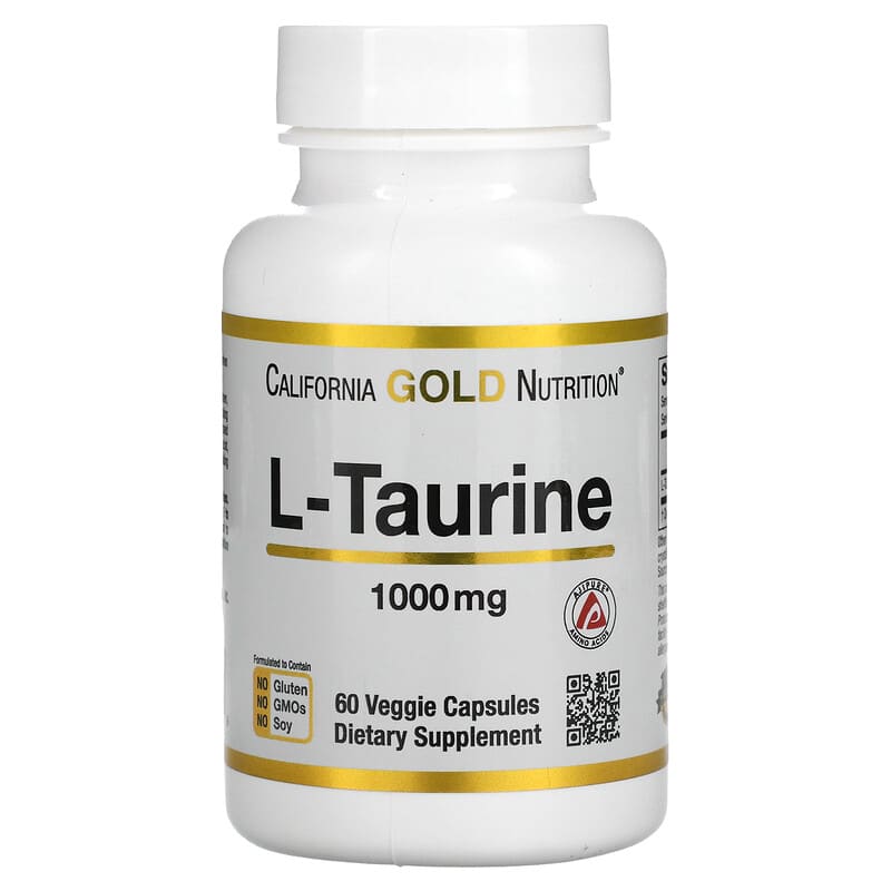 California Gold Nutrition L-Taurine 1,000 mg 60 Veggie Capsules 898220011339