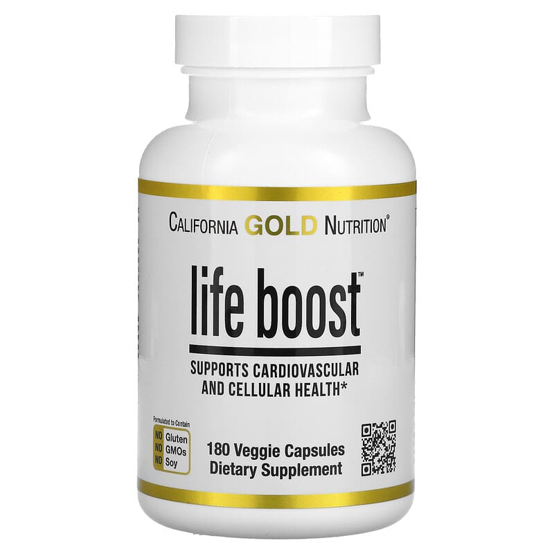 California Gold Nutrition Life Boost 180 Veggie Capsules 898220021079