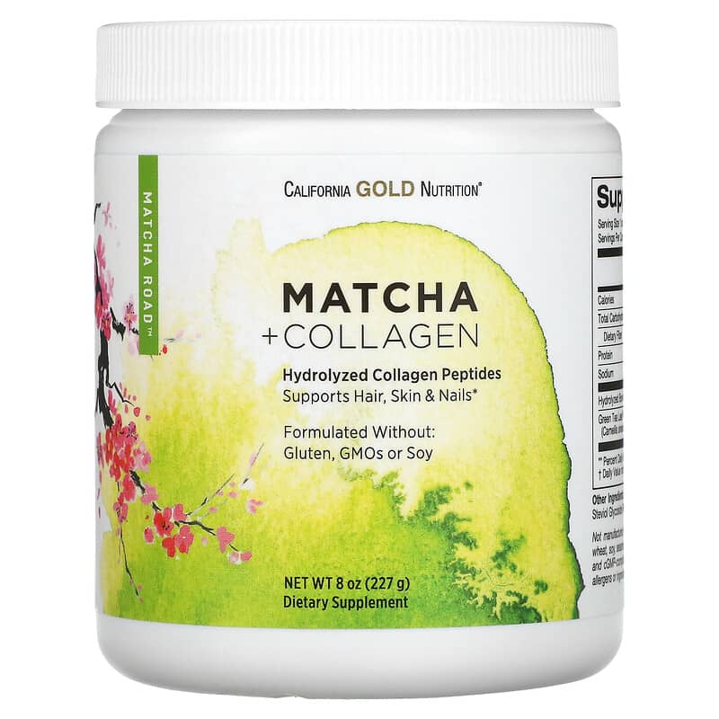 California Gold Nutrition MATCHA ROAD Matcha + Collagen 8 oz (227 g) 898220021581