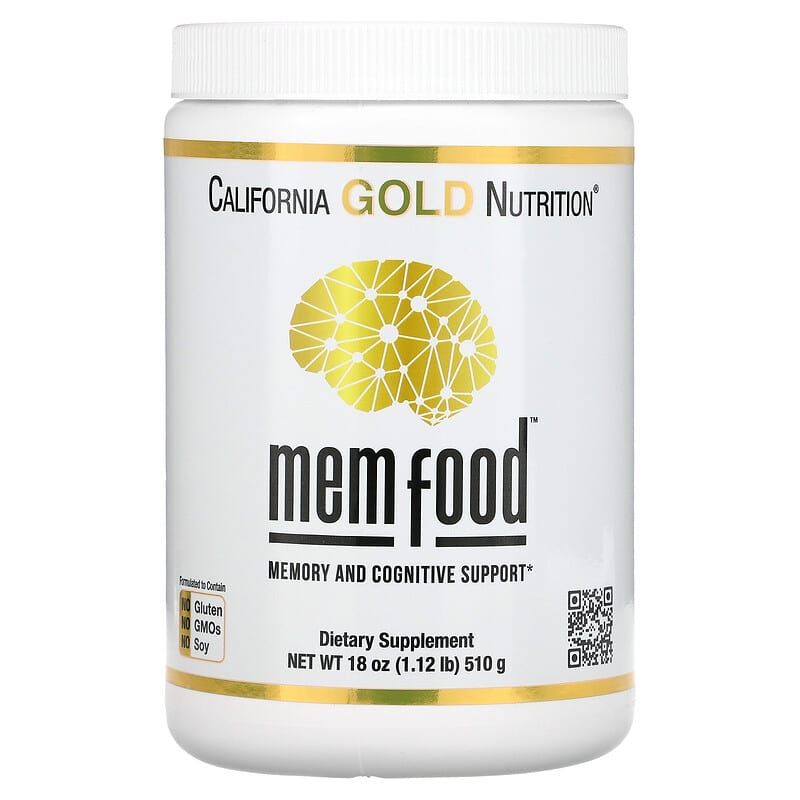 California Gold Nutrition MEM Food Memory & Cognitive Support 1.12 lb (510 g) 898220018864