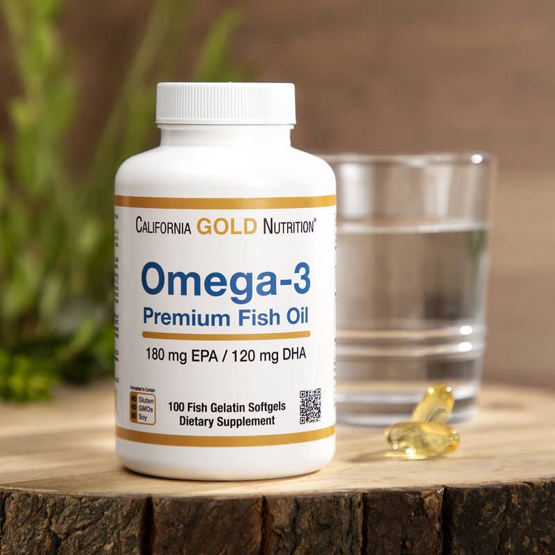 California Gold Nutrition, Omega-3 Premium Fish Oil, 180 EPA / 120 DHA, 100 Fish Gelatin Softgels 898220009527