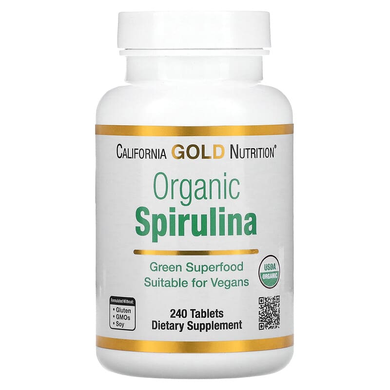 California Gold Nutrition Organic Spirulina 500 mg 240 Tablets 898220013623