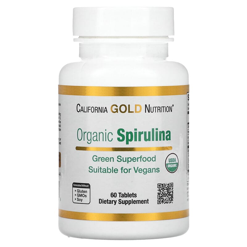 California Gold Nutrition Organic Spirulina 500 mg 60 Tablets 898220011759