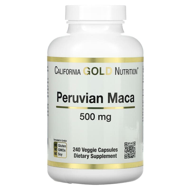 California Gold Nutrition Peruvian Maca 500 mg 240 Veggie Caps 898220009503