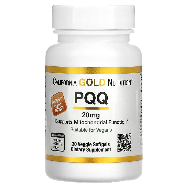 California Gold Nutrition PQQ 20 mg 30 Veggie Softgels 898220012916