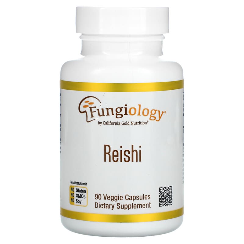 California Gold Nutrition Reishi (Ganoderma Lucidum) Full-Spectrum Certified Organic Cellular Support 90 Veggie Capsules 898220012565