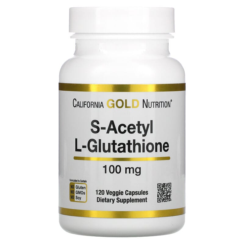 California Gold Nutrition S-Acetyl L-Glutathione 100 mg 120 Veggie Capsules 898220019007