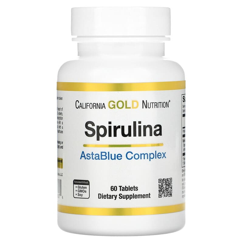 California Gold Nutrition Spirulina AstaBlue Complex 60 Tablets 898220018574