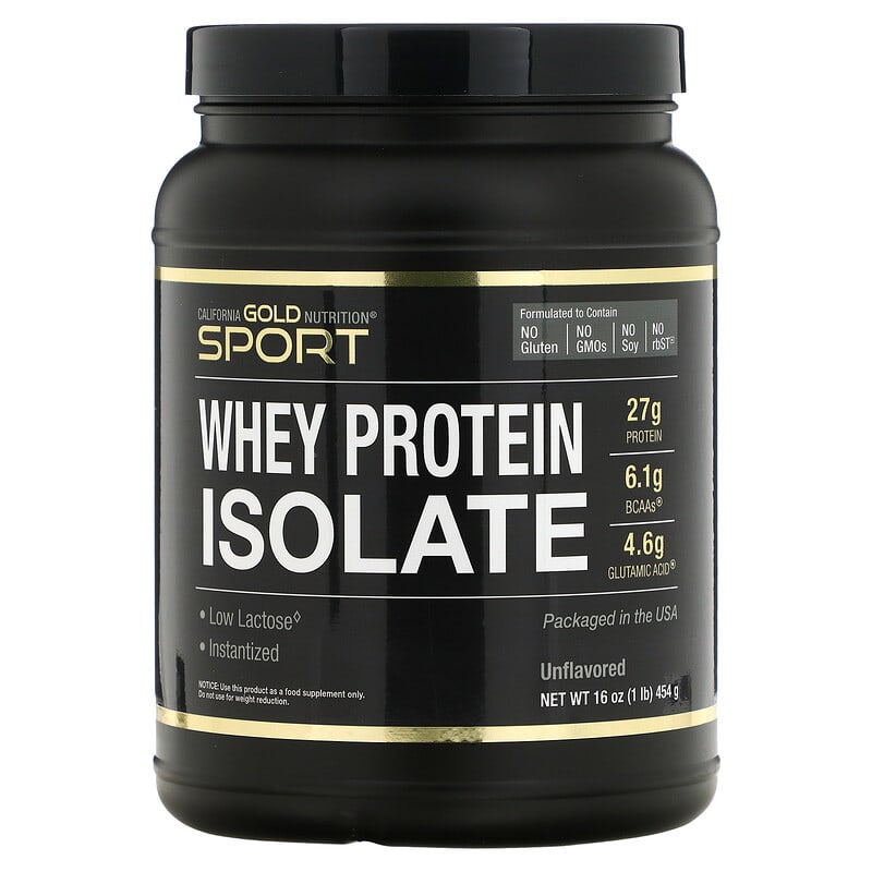 California Gold Nutrition SPORT - Whey Protein Isolate 1 lb 16 oz (454 g) 898220010646