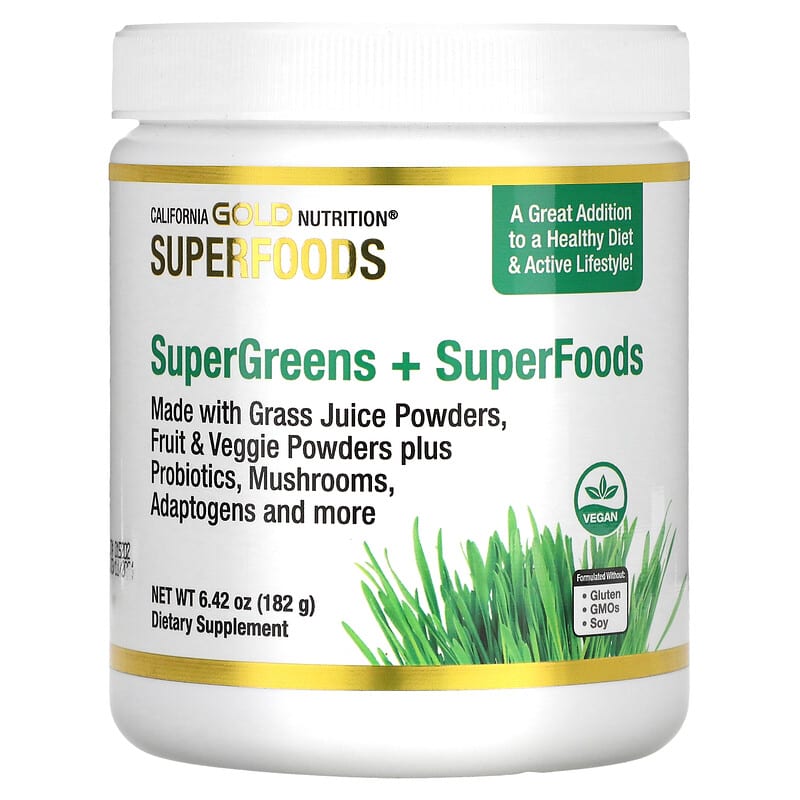 California Gold Nutrition SUPERFOODS - Supergreens + Superfoods 6.42 oz (182 g) 898220018093