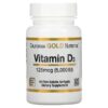 California Gold Nutrition Vitamin D3 125 mcg (5,000 IU) 90 Fish Gelatin Softgels 898220010653