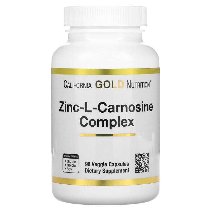 California Gold Nutrition Zinc-L-Carnosine Complex 90 Veggie Caps 898220020003