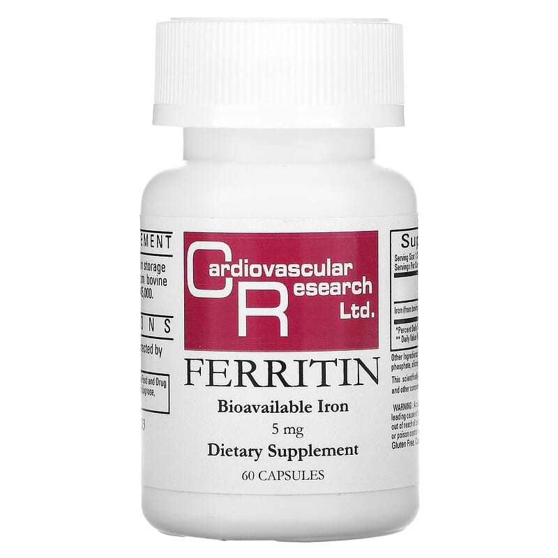 Cardiovascular Research Ltd. Ferritin 5 mg 60 Capsules 696859034916