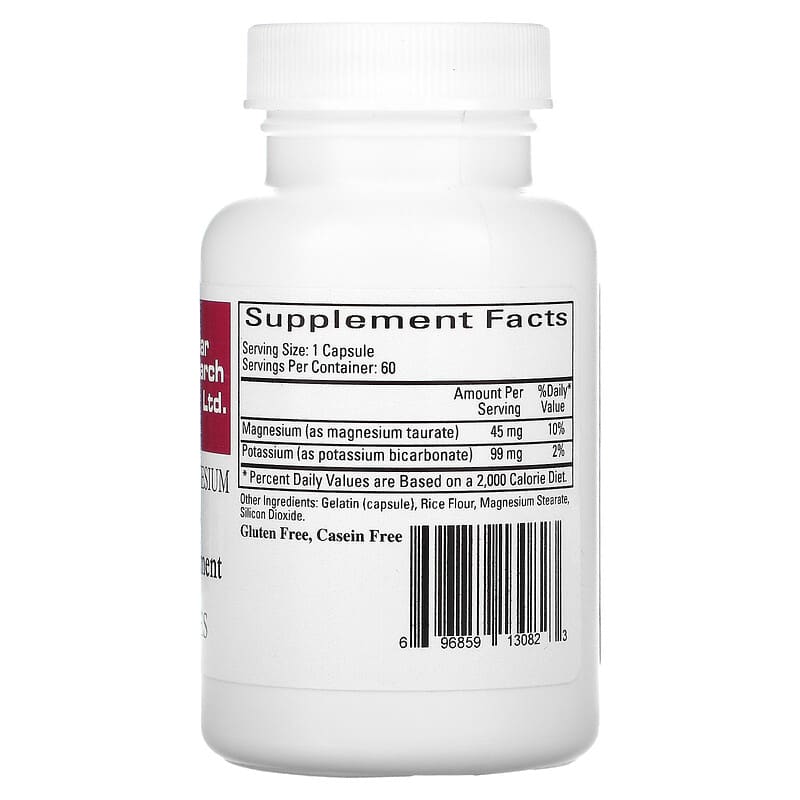 Cardiovascular Research Ltd., Potassium-Magnesium Taurate, 60 Capsules 696859130823