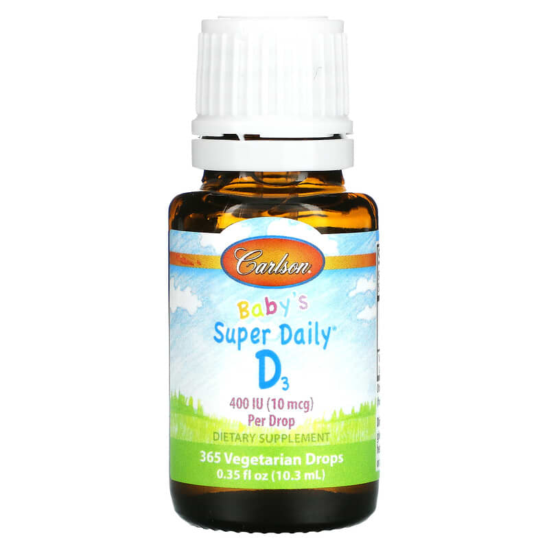 Carlson, Baby's Super Daily D3, 10 mcg (400 IU), 0.35 fl oz (10.3 ml) 88395012501