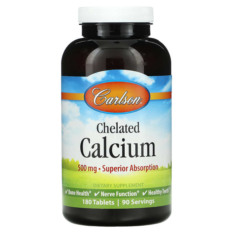 Carlson Chelated Calcium 250 mg 180 Tablets 88395054624