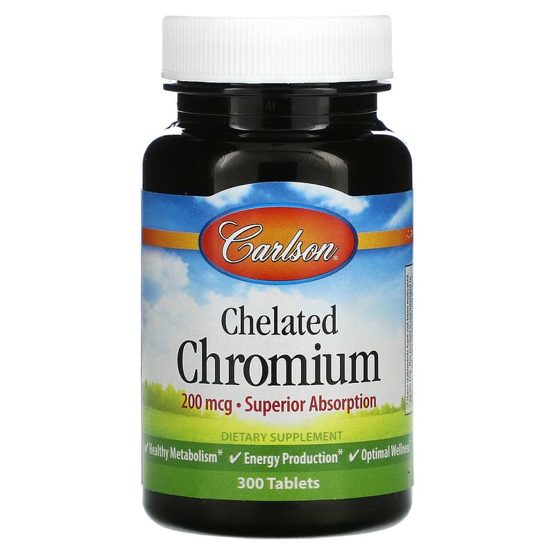 Carlson Chelated Chromium 200 mcg 300 Tablets 88395055133