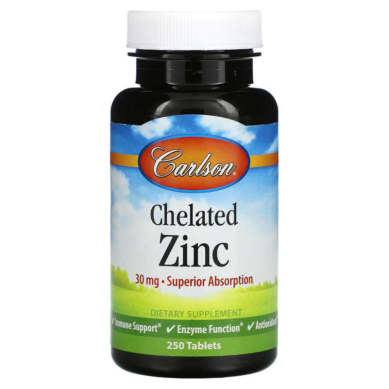Carlson Chelated Zinc 30 mg 250 Tablets 88395057724