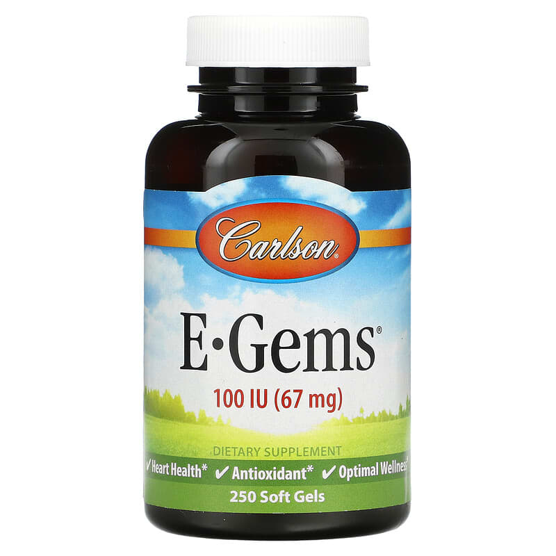 Carlson E-Gems 67 mg (100 IU) 250 Softgels 88395003127