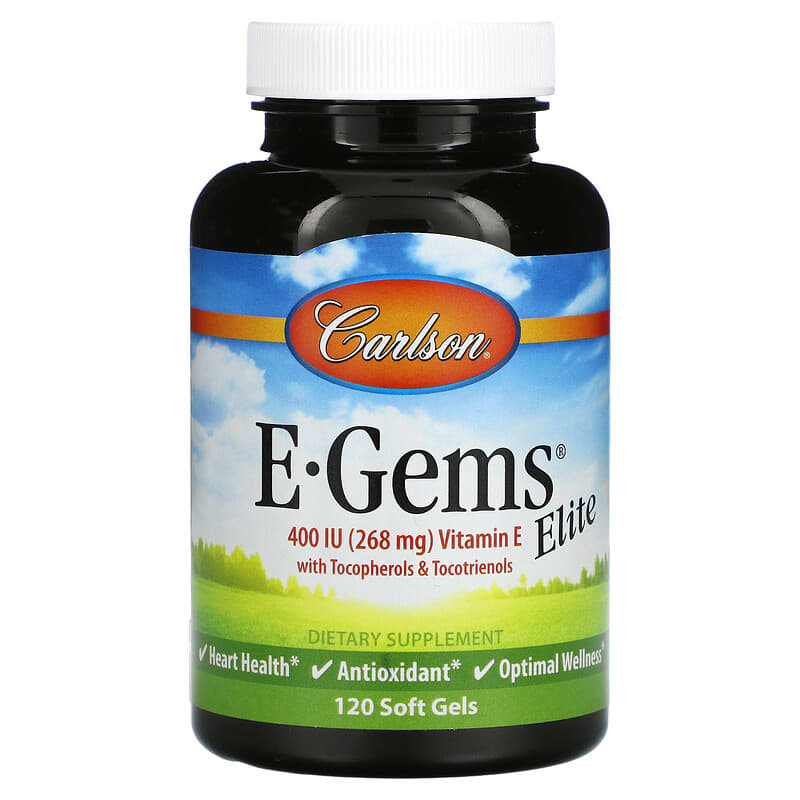 Carlson E-Gems Elite Vitamin E 268 mg (400 IU) 120 Soft Gels 88395007712