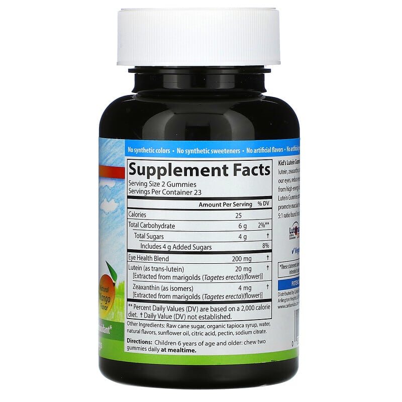 Carlson, Kid's Lutein Gummies, Natural Mango, 46 Vegetarian Gummies 88395496301