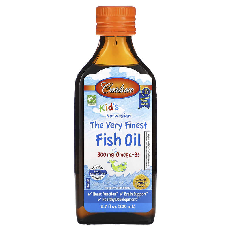 Carlson Kid's Norwegian The Very Finest Fish Oil Natural Orange  800 mg 6.7 fl oz (200 ml) 88395016530