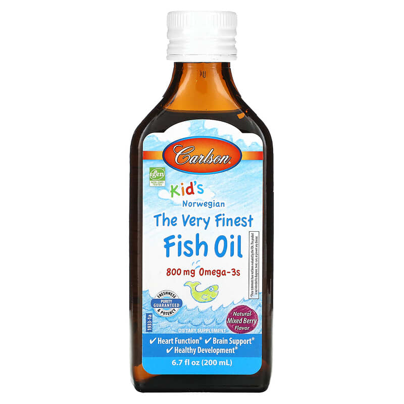 Carlson Kids The Very Finest Fish Oil Natural Mixed Berry 800 mg 6.7 fl oz (200 ml) 88395193309