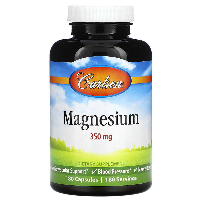 Carlson Magnesium 350 mg 180 Capsules 88395052224