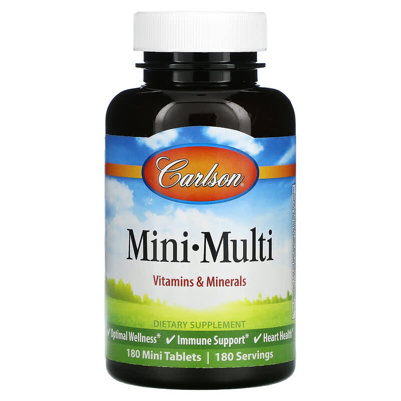 Carlson Mini-Multi Vitamins & Minerals Iron-Free 180 Mini Tablets 88395041327