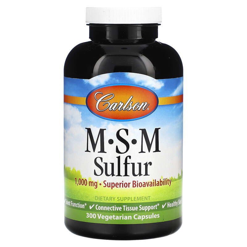 Carlson MSM Sulfur 1,000 mg 300 Vegetarian Capsules 88395872303