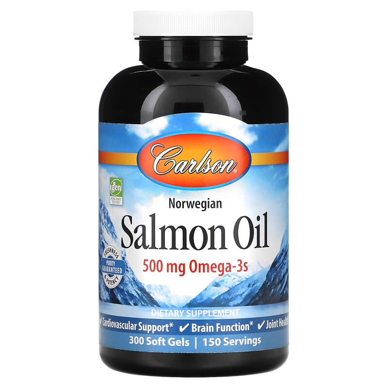 Carlson Norwegian Salmon Oil 250 mg 300 Soft Gels 88395015052